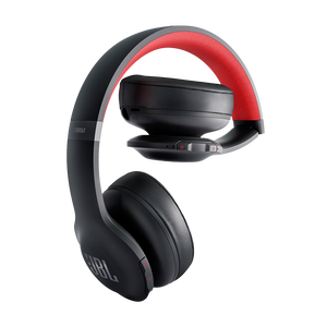 JBL®  Everest™ Elite 300 - Black / Red - On-ear Wireless NXTGen Active noise-cancelling Headphones - Detailshot 2